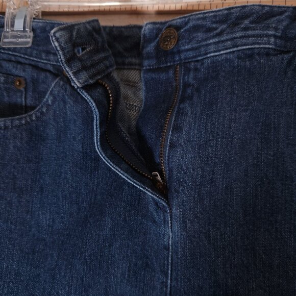 Garnet Hill Blue Jean Skirt Womens Size 12 Denim Pockets A-Line Cowboy Core - Picture 7 of 12